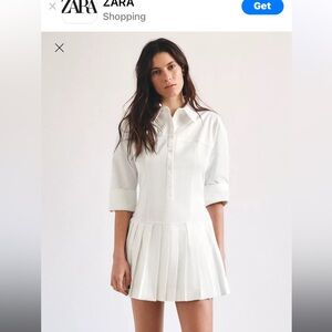 Zara White Button-Up Dress